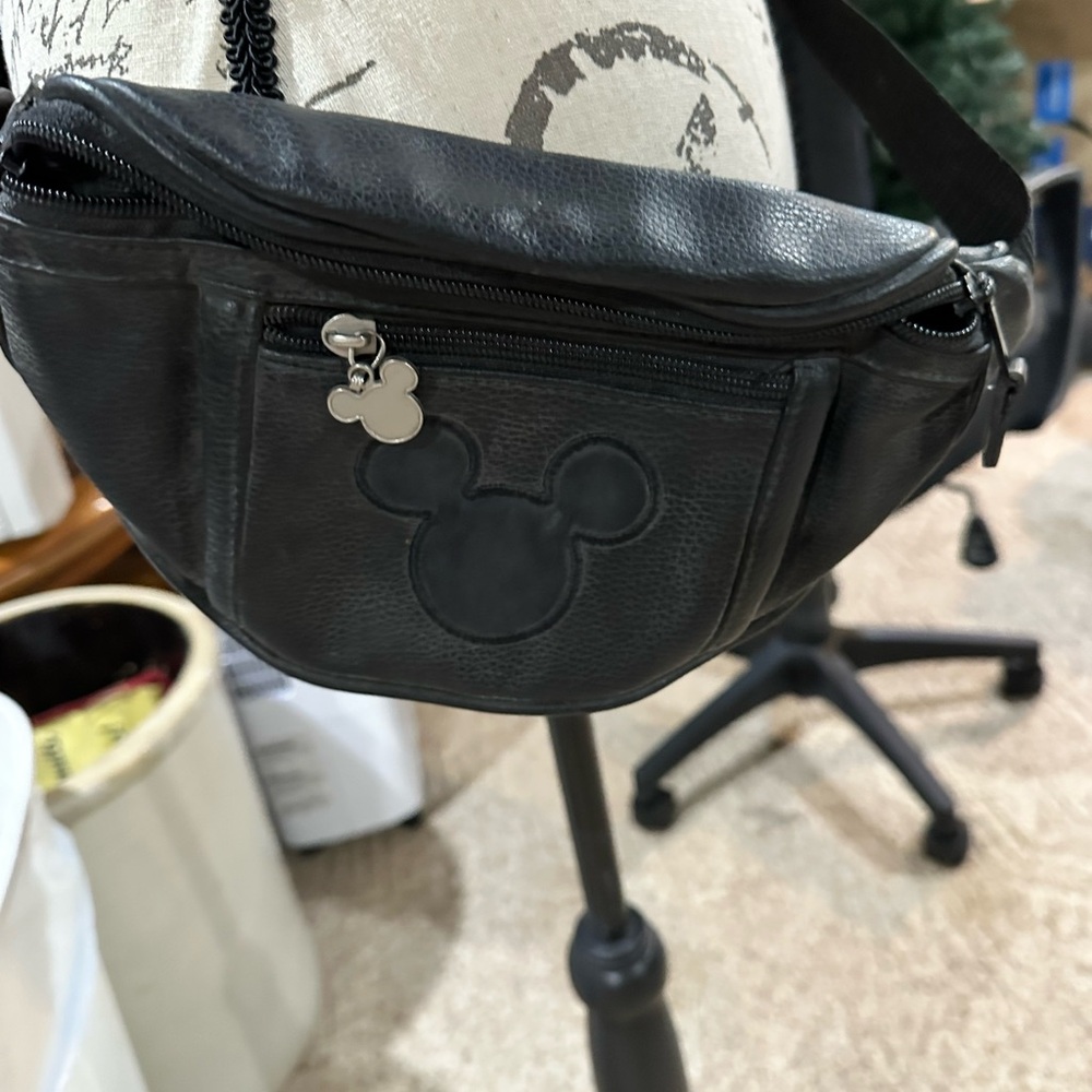 Disney Black Belt Bag with Mouse Emblem